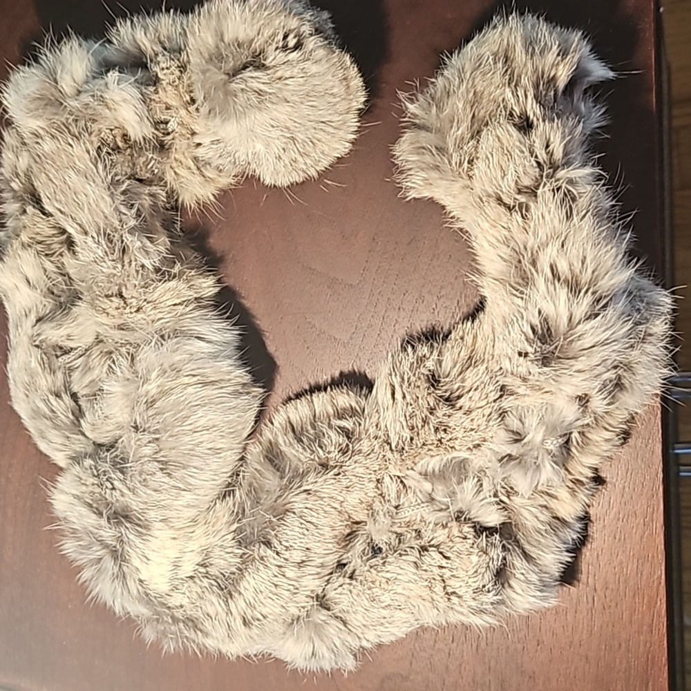 Genuine rabbit fur scarf